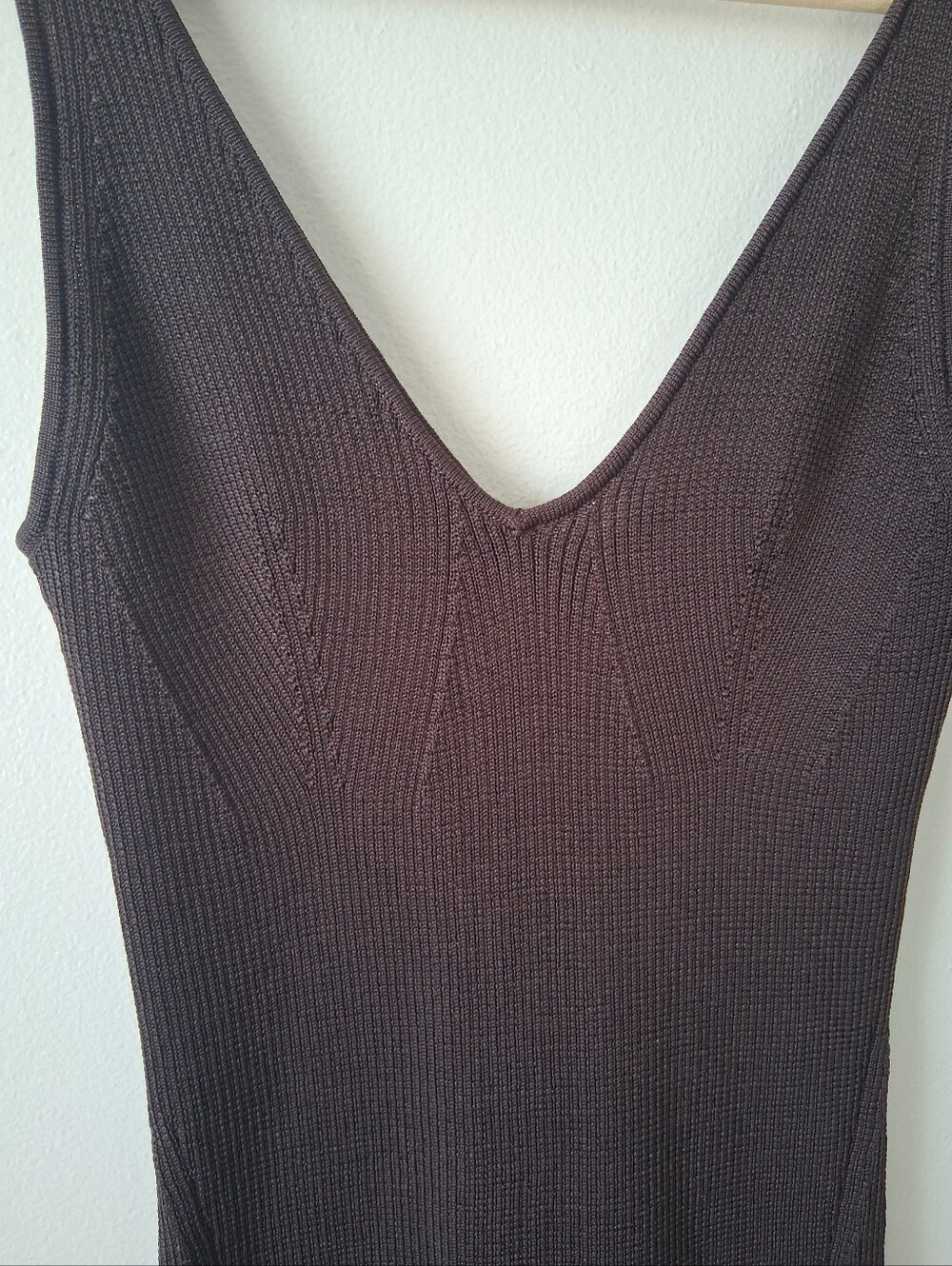 H&M Brown Ribbed Dress With Buttons - Picture 2 of 8